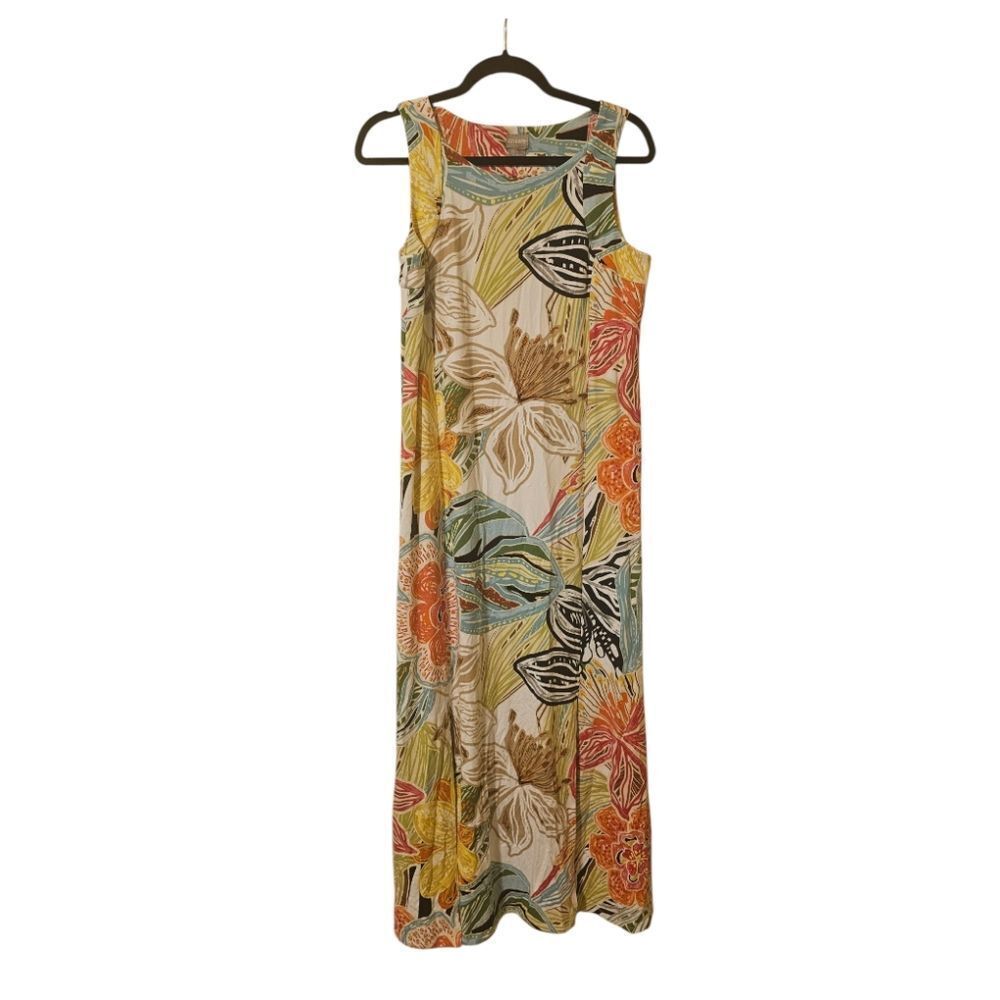 CHICO'S Vacay Ready Floral Sleeveless Maxi Dress‎ - Size 1 (8/10)